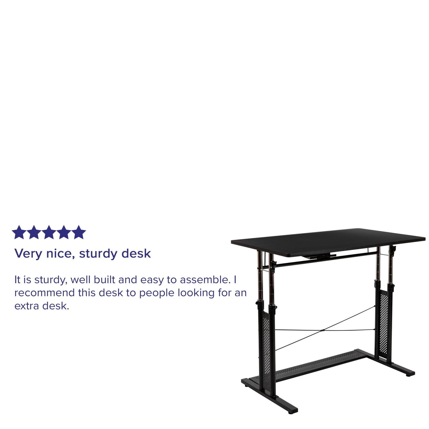 Fairway Height Adjustable (27.25-35.75"H) Sit to Stand Home Office Desk - Black