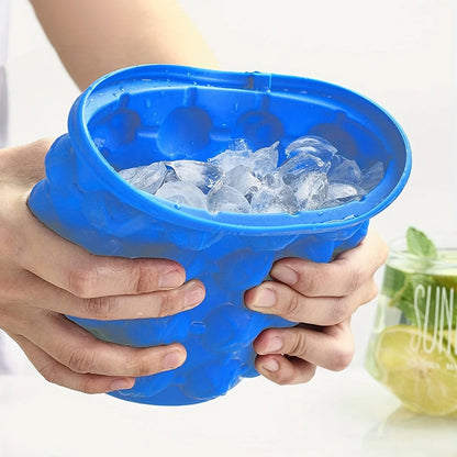 1Pc, Ice Bucket, 2-In-1 Silicone Ice Bucket and Cube Tray, Perfect for Bars, Clubs, Restaurants, and Home Use