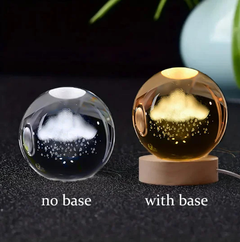 6Cm 3D Crystal Ball Crystal Planet Night Light Laser Engraved Solar System Globe Astronomy Birthday Gift Home Desktop Decoration