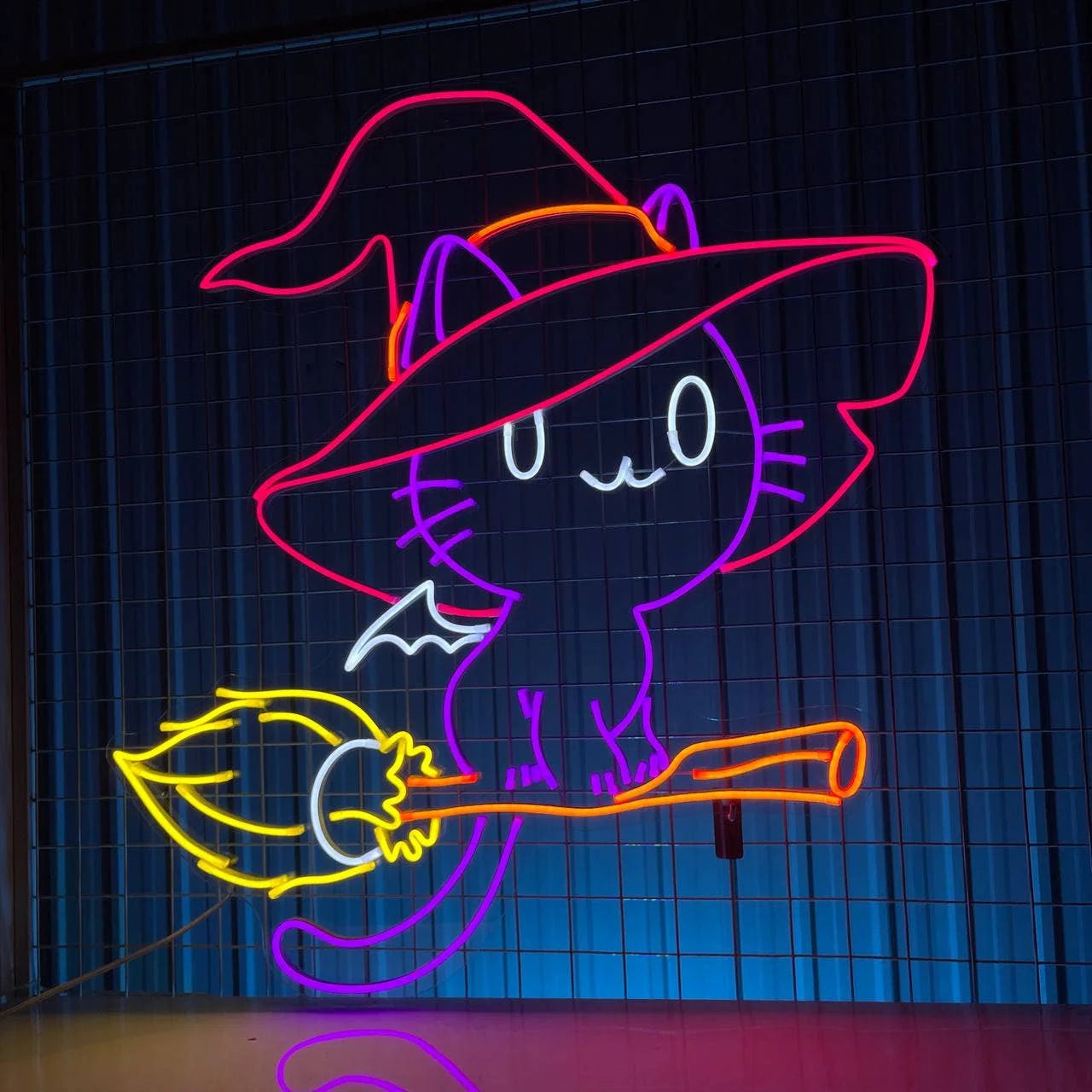 Halloween Cat Neon Sign, Halloween Animal Art Decor