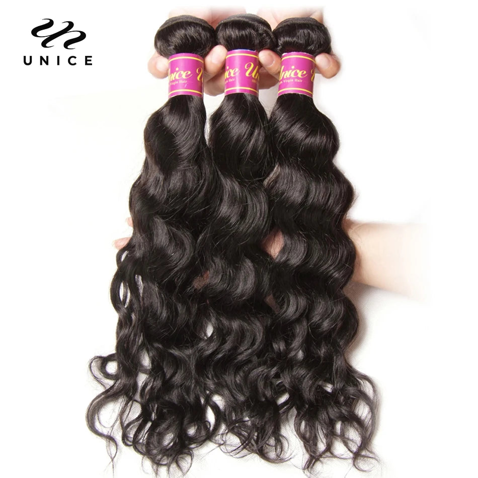 Hair 3PCS Natural Wave Peruvian Hair Bundles 100% Human Hair Weaves 8"-26" Natural Color Remy Hair Extension Free Shipping