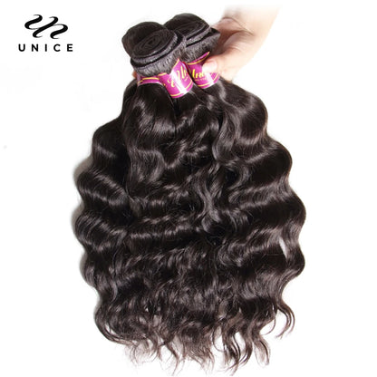 Hair 3PCS Natural Wave Peruvian Hair Bundles 100% Human Hair Weaves 8"-26" Natural Color Remy Hair Extension Free Shipping