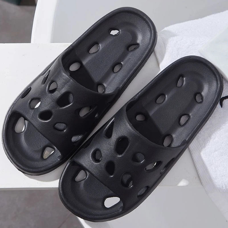 Bathroom Slippers Women Shoes Hollow Out Sandals Cheese Slides Summer EVA Shoes for Men Soft anti Slip Flip Flops Indoor Slipper