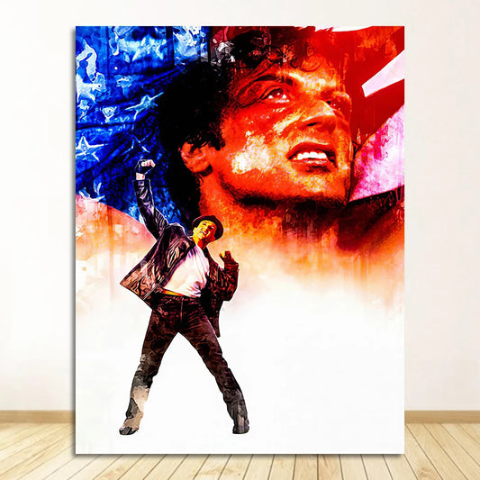 Boxing Bodybuilding Canvas Painting Posters Prints Wall Art Motivational Picture for Home Decor Watercolor Abstract Rocky Balboa