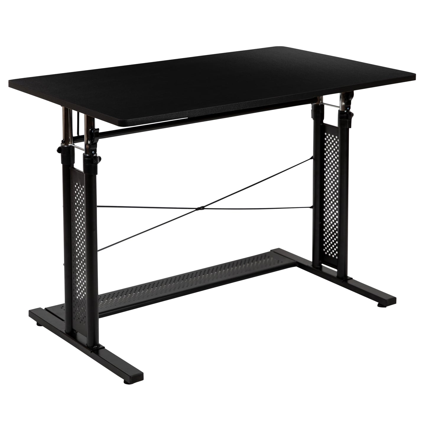 Fairway Height Adjustable (27.25-35.75"H) Sit to Stand Home Office Desk - Black