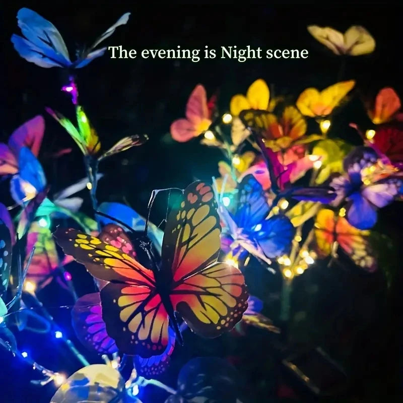 1Pc Solar Garden Butterfly Lights Outdoor Waterproof Decorative Lamp Festival Garden Lights for Yard Garden Yard Path Decoration