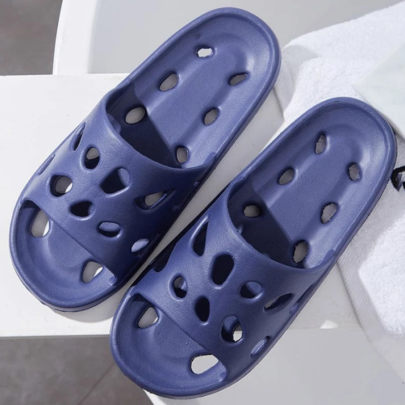 Bathroom Slippers Women Shoes Hollow Out Sandals Cheese Slides Summer EVA Shoes for Men Soft anti Slip Flip Flops Indoor Slipper